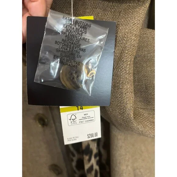 Le Suit Taupe Pant Suit Set Leopard Scarf Womens Size 14 Lush Valley 2 Piece NWT - Picture 5 of 16